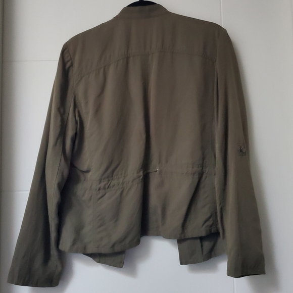 White House Black Market Soft Olive Utility Jacket, 10 Petite - Picture 2 of 5